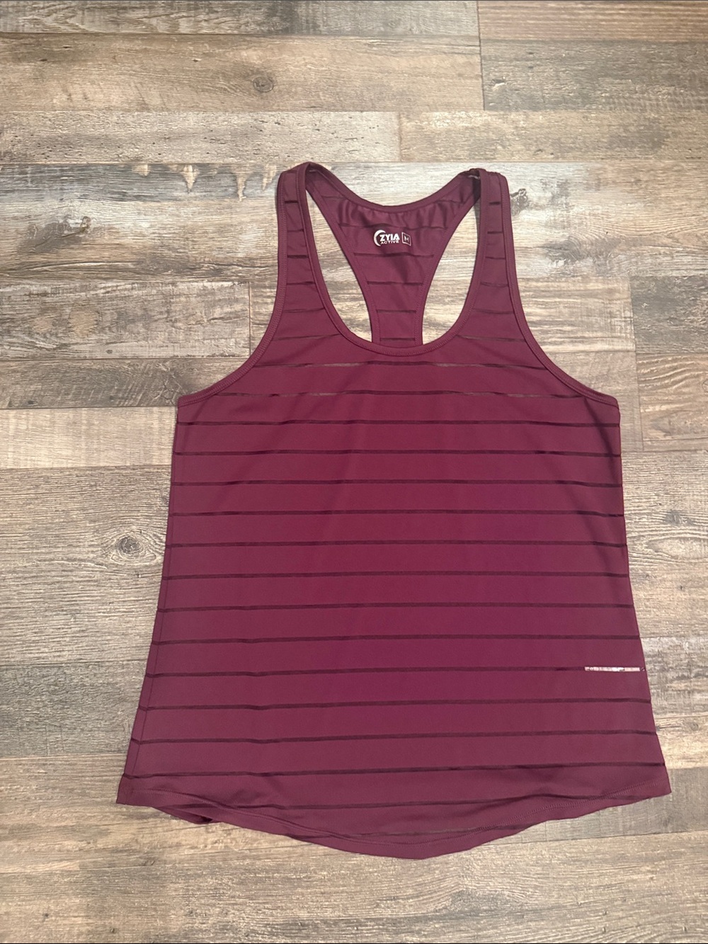 ZYIA Burgundy Striped Racerback Tank